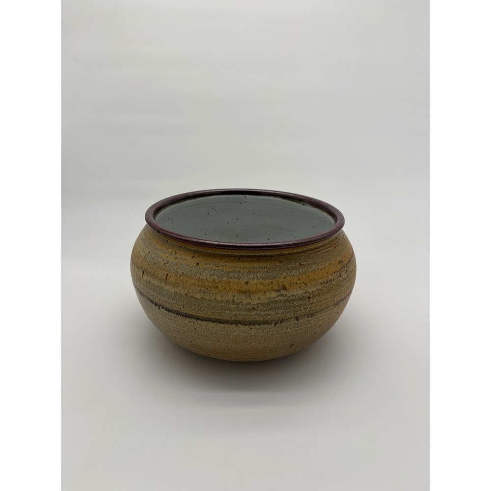 Large Vintage Studio Pottery Bowl Signed Frank Hunter Handmade Ceramic 9.5" V8